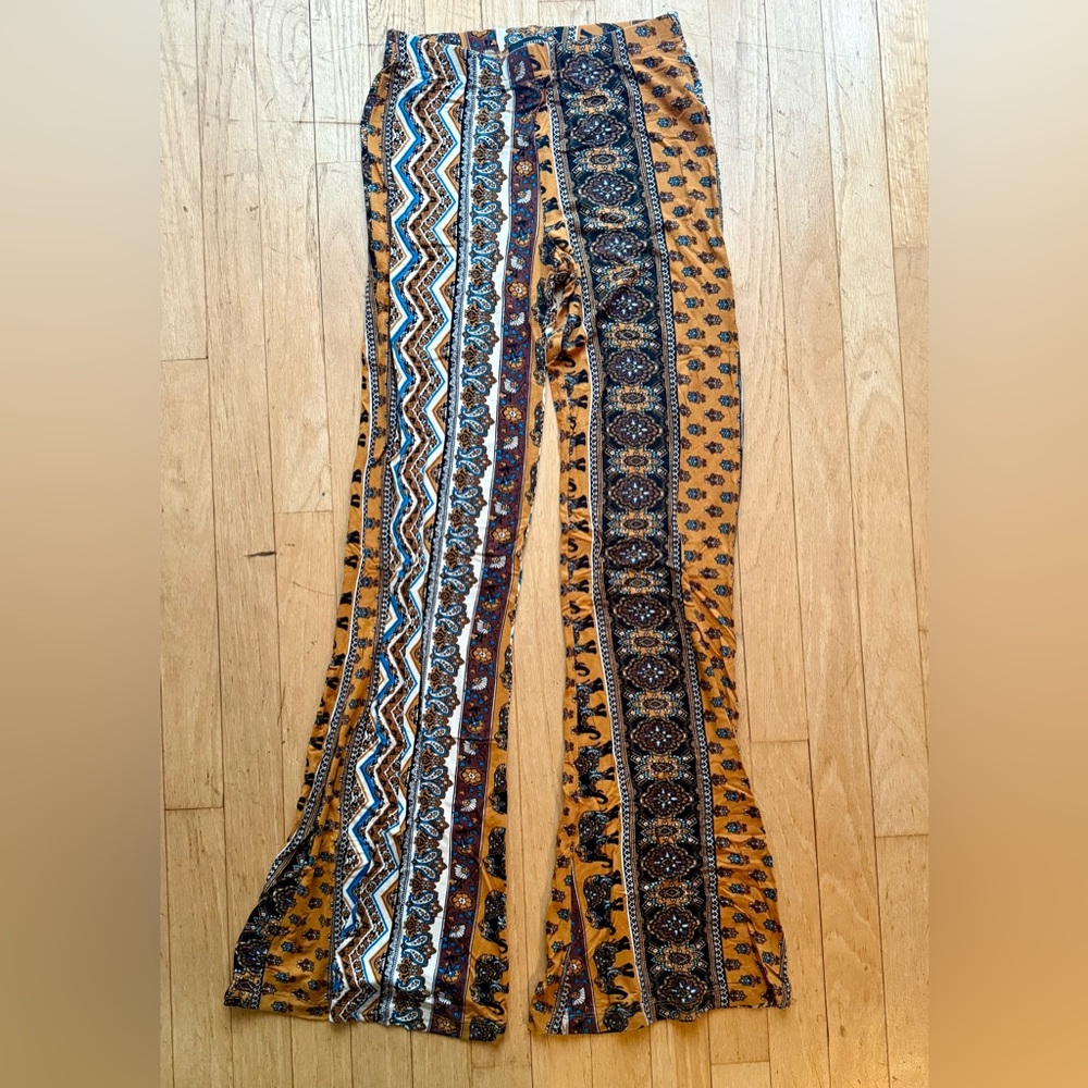 Bohemian Patterned Flare Pants